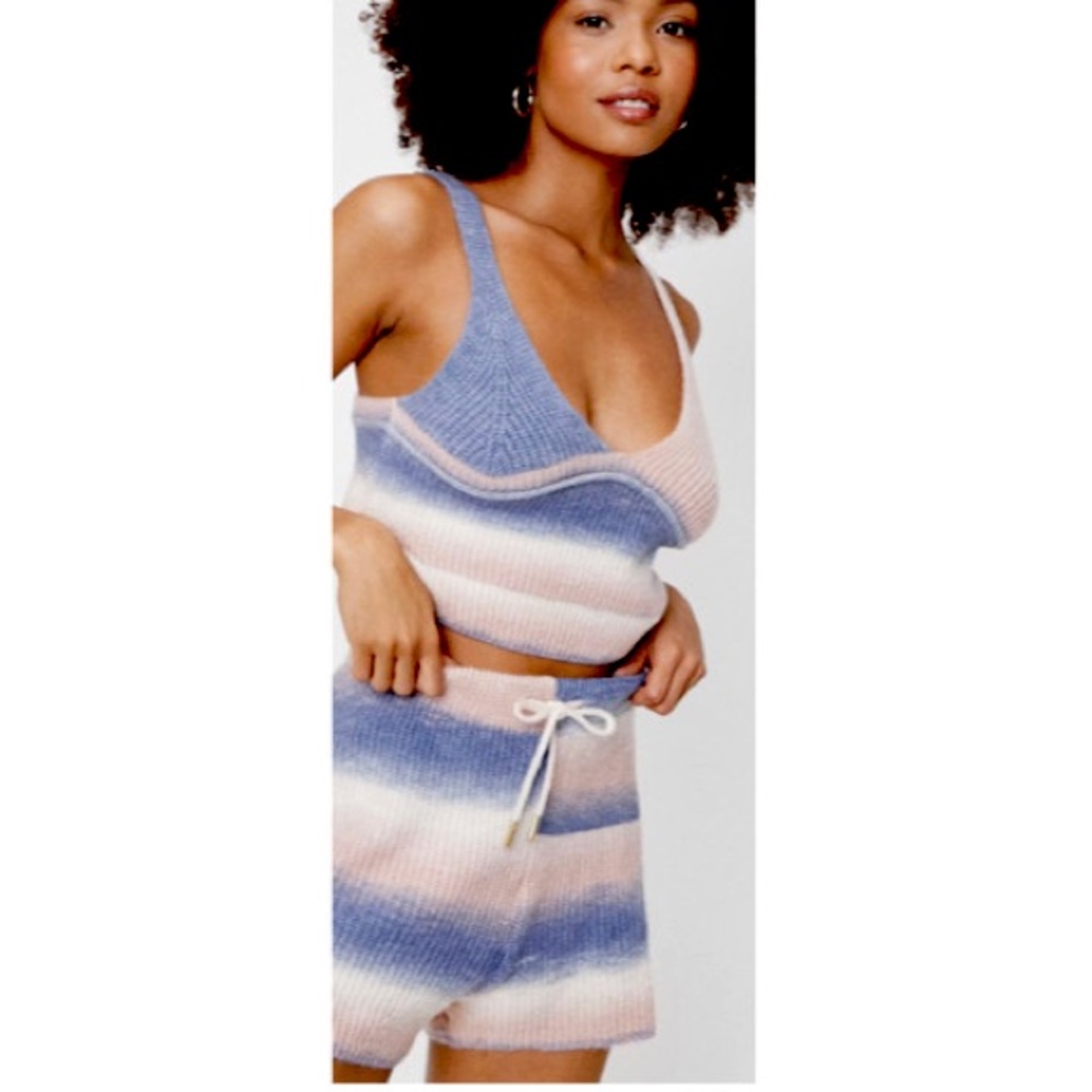 NASTY GAL | Ombre Knitted Top & Shorts Lounge Set